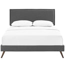 Amaris Queen Fabric Platform Bed with Round Splayed Legs