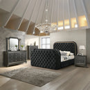 Eastern King Bed w/LED, Fireplace & TV Cabinet