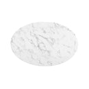 Lippa 42" Oval-Shaped Artificial Marble Coffee Table