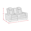 Lantana Power Motion Loveseat with Power Headrest, Led, and Console in Rocky Cement/Charcoal