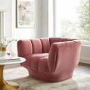 Entertain Vertical Channel Tufted Performance Velvet Armchair