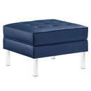 Loft Tufted Upholstered Faux Leather Ottoman