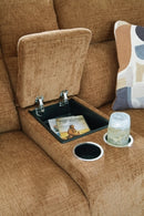 Kanlow Reclining Loveseat with Console - Michael's Discount Furniture