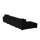 Arizona 4PC Sectional Set with LHF Chaise in Steno Black