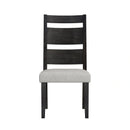 Jemma Wood Back Dining Side Chair with Beige Linen in Dark Espresso (2 Per Carton)