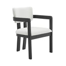 Portland Arm Chair with Snow White Fabric in Black (2 Per Carton)