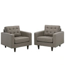 Empress Armchair Upholstered Fabric Set of 2