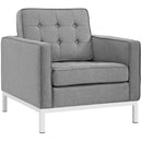 Loft 3 Piece Upholstered Fabric Sofa and Armchair Set
