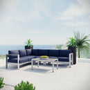 Shore 5 Piece Outdoor Patio Aluminum Sectional Sofa Set