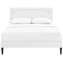 Ruthie Full Vinyl Platform Bed with Squared Tapered Legs