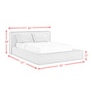 Rosebery UPH Bed with 2 Pillows in Light Grey Corduroy