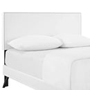 Macie Queen Vinyl Platform Bed with Round Splayed Legs
