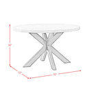 Axel Round Dining Table with Light Grey Top in Espresso