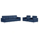 Loft 3 Piece Tufted Upholstered Faux Leather Set