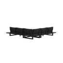 Cabana Three Piece Outdoor Living Set with Dark Grey Olefin in Black