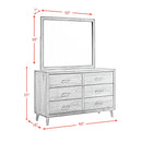 Malibu 6-Drawer Dresser & Mirror in Walnut