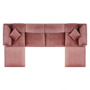 Commix Down Filled Overstuffed Performance Velvet 6-Piece Sectional Sofa