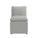 Portland UPH Armless Chair in Grey Boucle