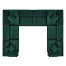 Commix Down Filled Overstuffed Performance Velvet 8-Piece Sectional Sofa