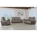 Lantana Power Motion Recliner with Power Headrest, Led ,wireless charger and cup holder in Rocky Grey/Brown