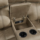 Sorrento Motion Loveseat with Console in T101 Brown