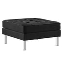 Loft Tufted Upholstered Faux Leather Ottoman