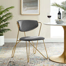 Prevail Gold Stainless Steel Dining and Accent Performance Velvet Chair