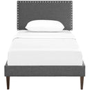 Macie Twin Fabric Platform Bed with Squared Tapered Legs