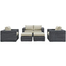 Summon 5 Piece Outdoor Patio Sunbrella� Sectional Set