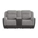 Hornet Motion Loveseat with Console in Rancho Grey