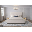 Stellar Uph Bed in Beige Boucle w/ 13 slats