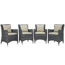Summon 4 Piece Outdoor Patio Sunbrella� Dining Set