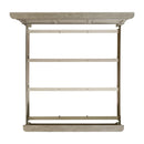 Whit-Ash Panel Bedroom Set with Door Chest in Light Grey