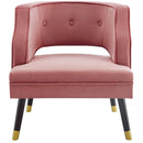 Traipse Button Tufted Open Back Performance Velvet Armchair