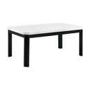 Francesca White Marble Rectangular 5PC Dining Set-Table & Four Grey PU Chairs