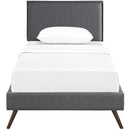 Amaris Twin Fabric Platform Bed with Round Splayed Legs
