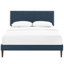 Macie Queen Fabric Platform Bed with Squared Tapered Legs