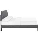 Corene Queen Fabric Platform Bed with Squared Tapered Legs