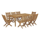 Marina 9 Piece Outdoor Patio Teak Dining Set