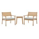 Breton 3 Piece Outdoor Patio Ash Wood Set