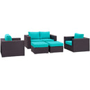 Convene 5 Piece Outdoor Patio Sofa Set