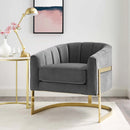 Esteem Vertical Channel Tufted Performance Velvet Accent Armchair