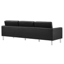 Loft Tufted Upholstered Faux Leather Sofa and Loveseat Set