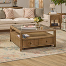 Reed Square Coffee Table with Casters - Michael's Discount Furniture
