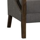 Hopkins Chair w/Brown Arm Columbia Charcoal (ISTA 3)