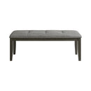 Everdeen Bench w/ Grey Fabric and Nail Heads in Charcoal