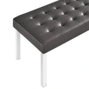 Loft Tufted Large Upholstered Faux Leather Bench