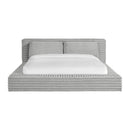 Rosebery UPH Bed with 2 Pillows in Light Grey Corduroy