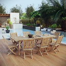 Marina 9 Piece Outdoor Patio Teak Dining Set