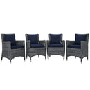 Summon 4 Piece Outdoor Patio Sunbrella� Dining Set